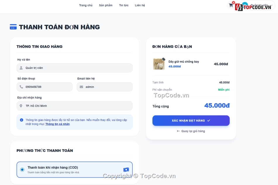 Web thời trang,Website php,Web bán mũ